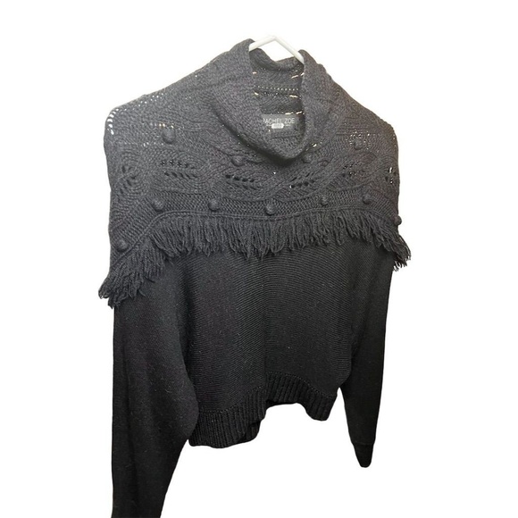 Rachel Zoe Women's XS Black Pullover Sweater Mock Neck Fringe Detail - Picture 14 of 16